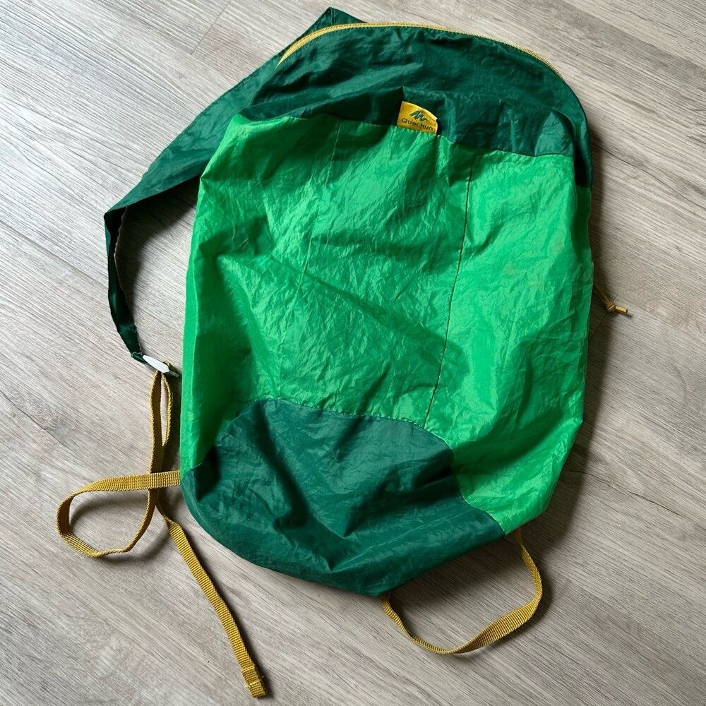 Quechua Ultra Compact Packable Backpack Bag Green & Yellow Decathlon